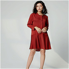 Heavy Crepe Georgette Long Sleeve Dress