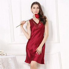 Silk short sleeved night dress