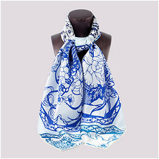 90cm*90cm Silk satin printed square scarf