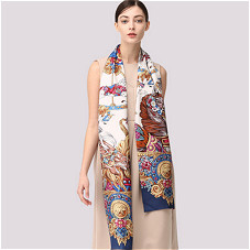 200cm*28cm Double-layer Silk Twill Long Scarf 